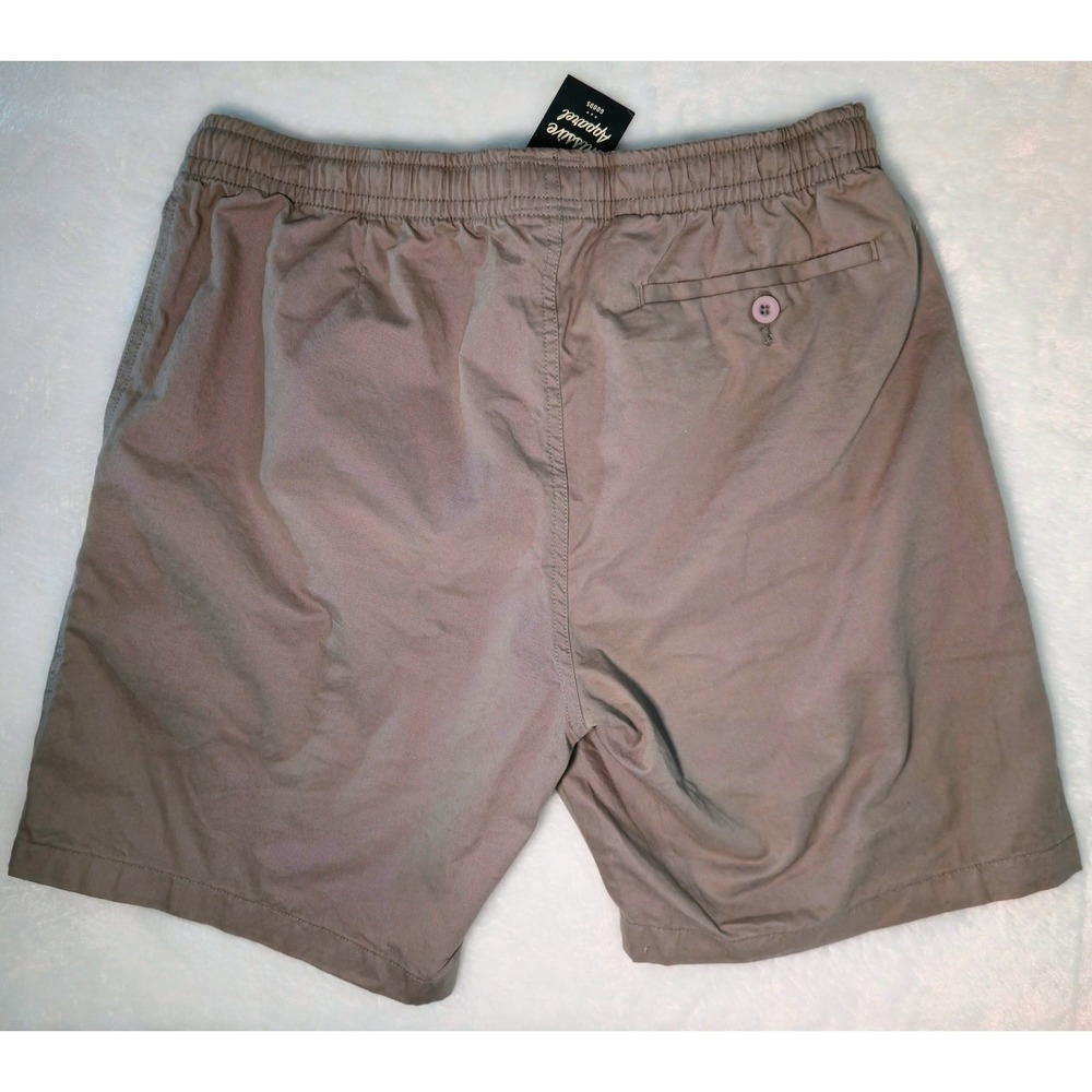 Mens Khaki Chino Shorts Elastic Waist Drawstring Size M - Picture 2 of 5